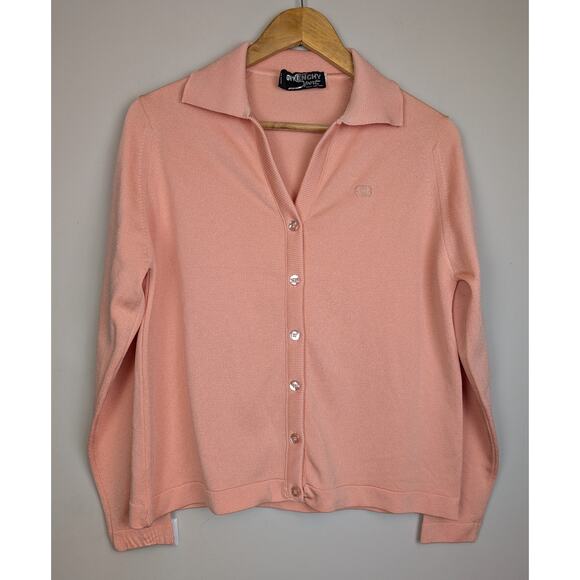 Vintage Givenchy Sport Collared Cardigan Orange 40 - Picture 1 of 10